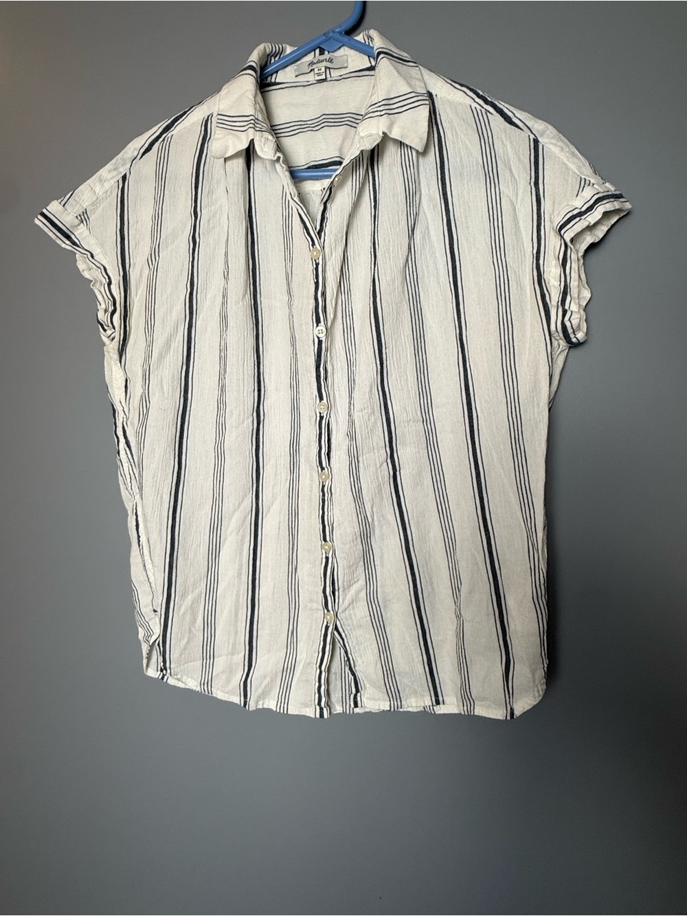 Madewell Central Shirt Parkman Stripe Womens Sz XS 100% Cotton